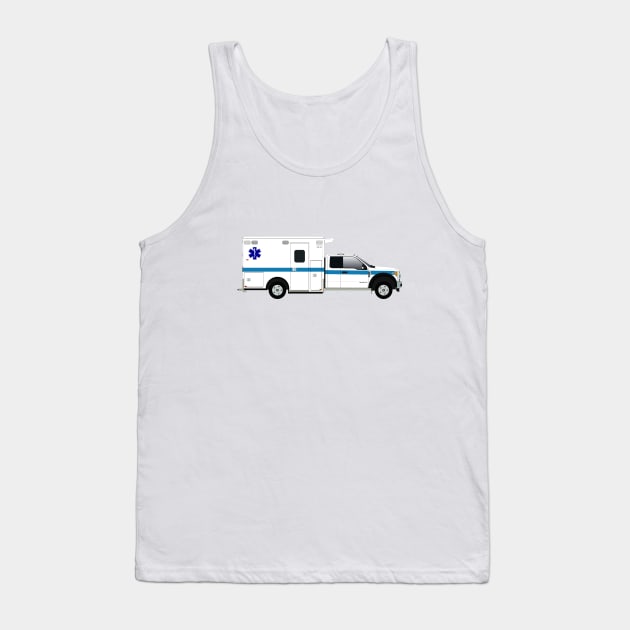 White F serie Ambulance Blue Striping Tank Top by BassFishin